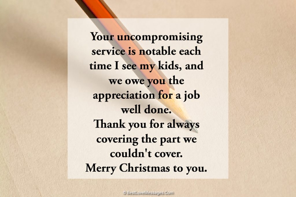 Christmas Wishes for Teachers from Parents