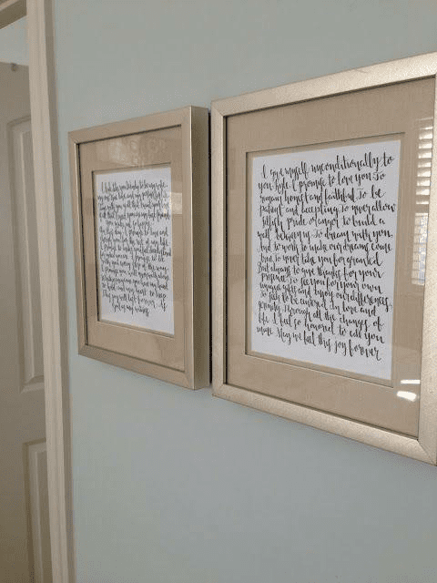 Framed Vows Wedding Gift Ideas for Son